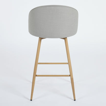 Haseeb Swivel Counter Stools with Oak-Look Legs, 26", Set of 2, Gray