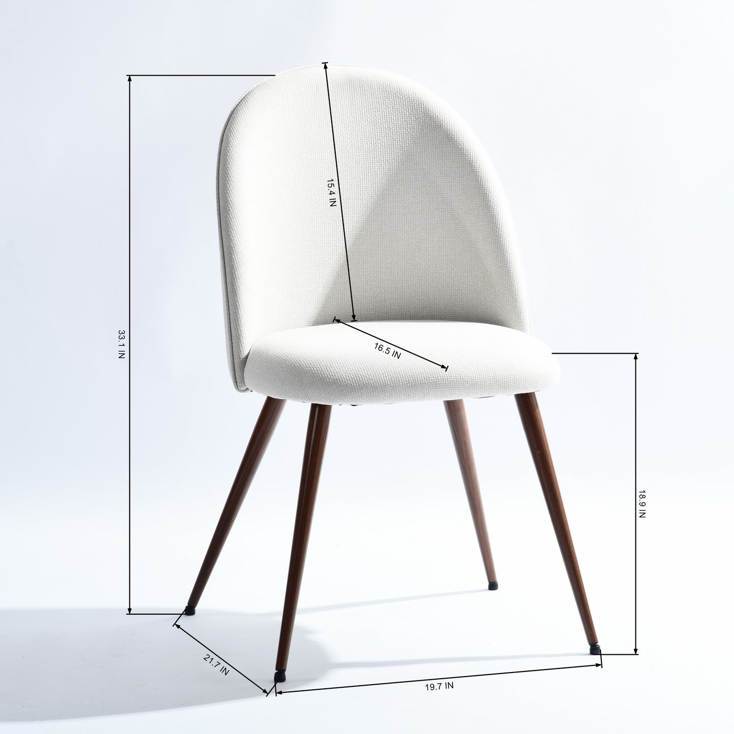 Haven Fabric Dining Chairs with Walnut-Look Legs, Set of 2, Beige