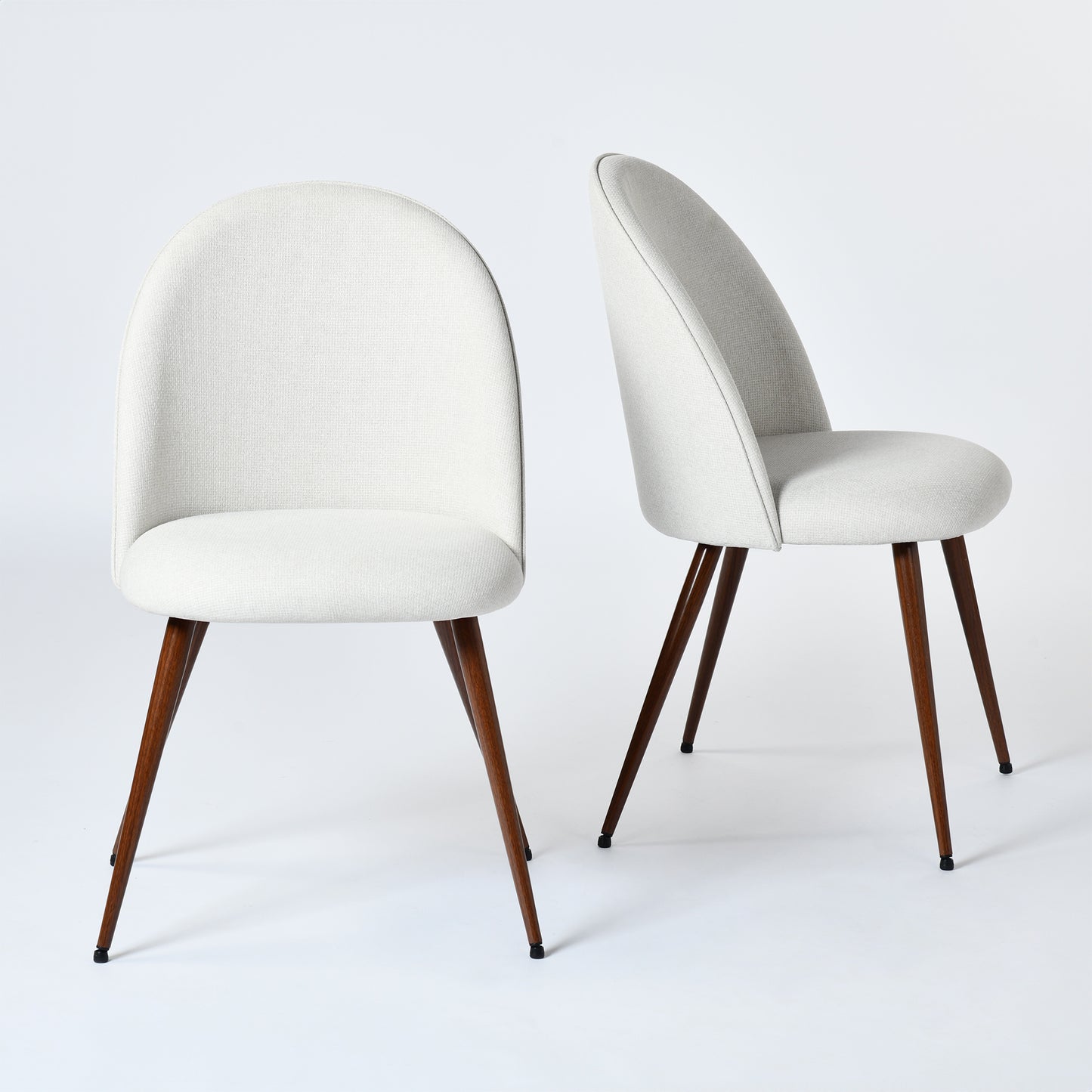 Haven Fabric Dining Chairs with Walnut-Look Legs, Set of 2, Beige