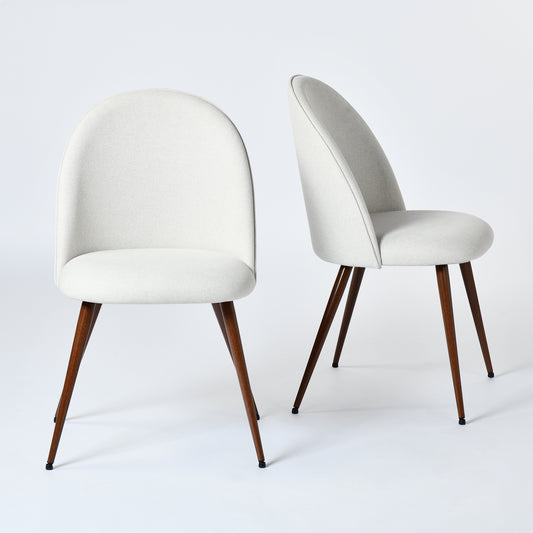 Haven Fabric Dining Chairs with Walnut-Look Legs, Set of 2, Beige