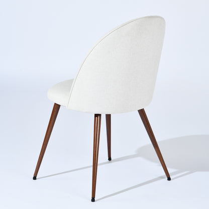 Haven Fabric Dining Chairs with Walnut-Look Legs, Set of 2, Beige