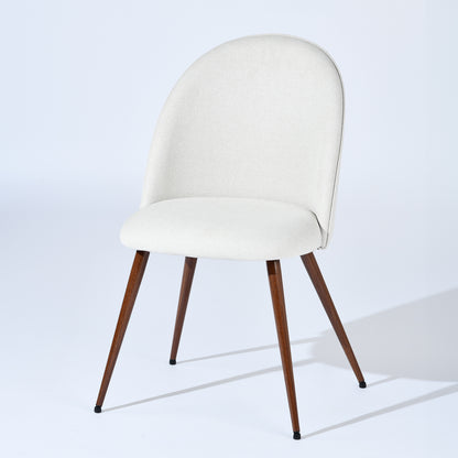 Haven Fabric Dining Chairs with Walnut-Look Legs, Set of 2, Beige