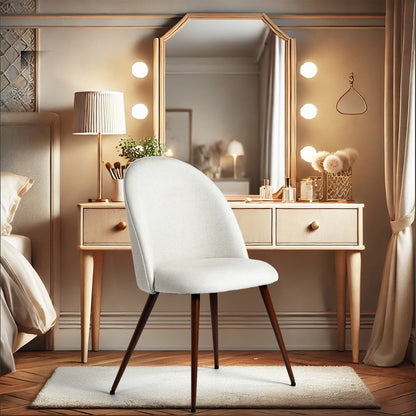 Haven Fabric Dining Chairs with Walnut-Look Legs, Set of 2, Beige