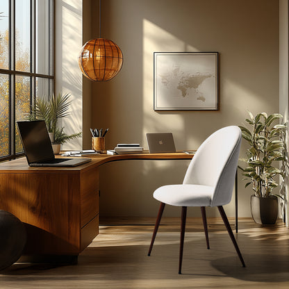 Haven Fabric Dining Chairs with Walnut-Look Legs, Set of 2, Beige