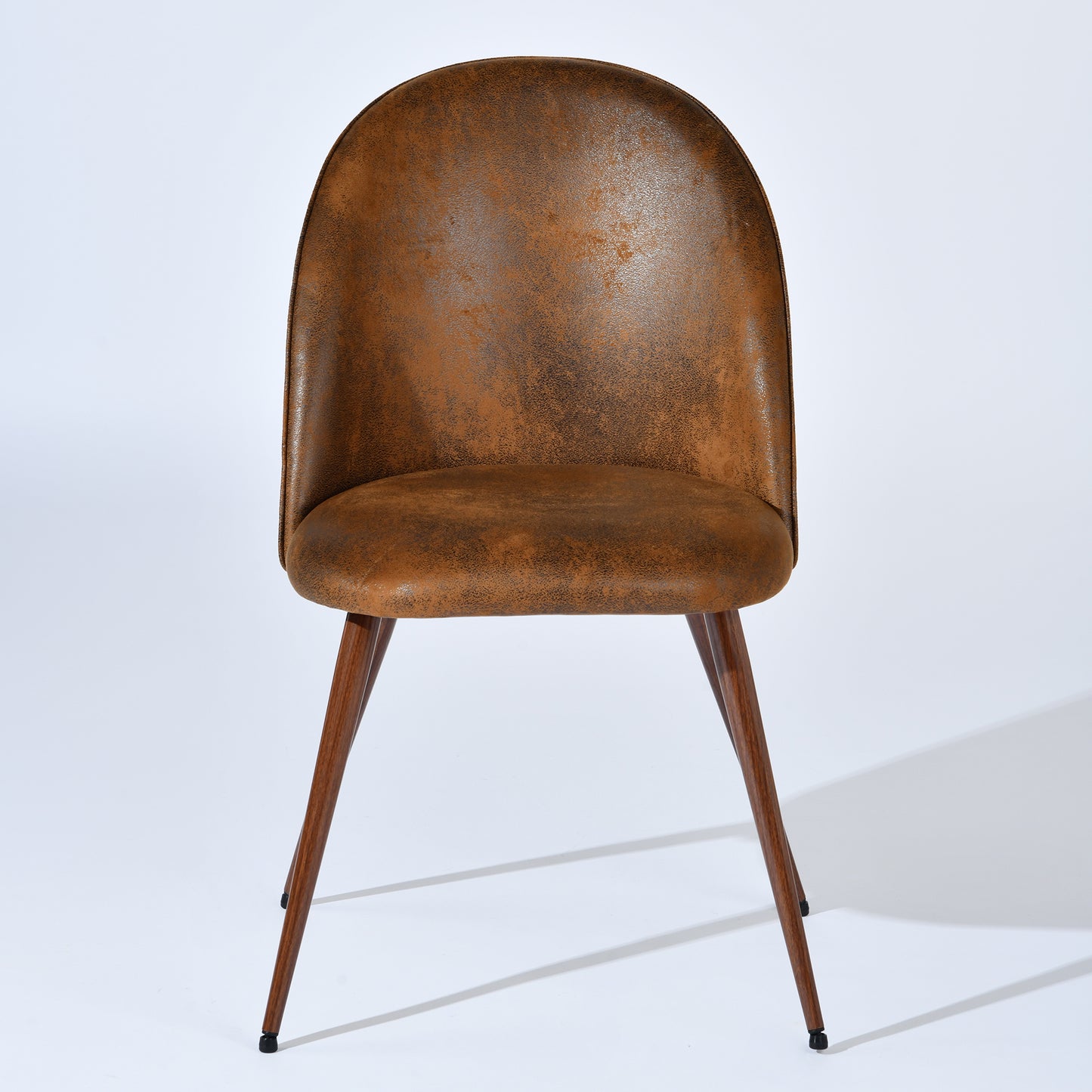 Haven Faux Suede Dining Chairs with Walnut-Look Legs, Set of 2, Brown