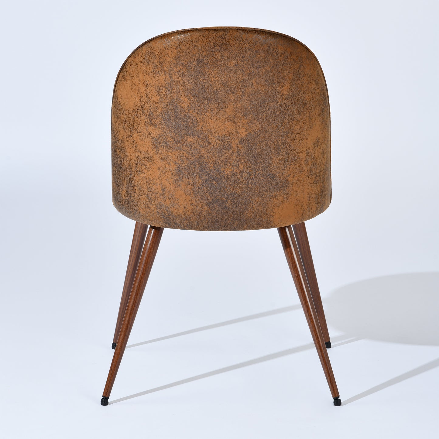 Haven Faux Suede Dining Chairs with Walnut-Look Legs, Set of 2, Brown