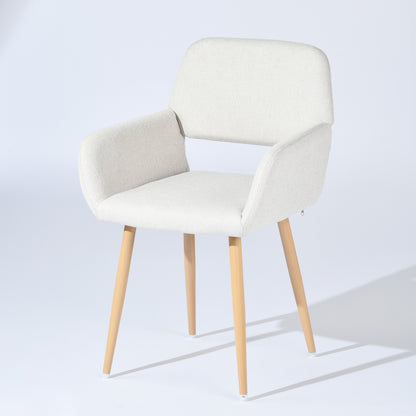 Mayfair Fabric Armrest Dining Chairs, Set of 2, Beige