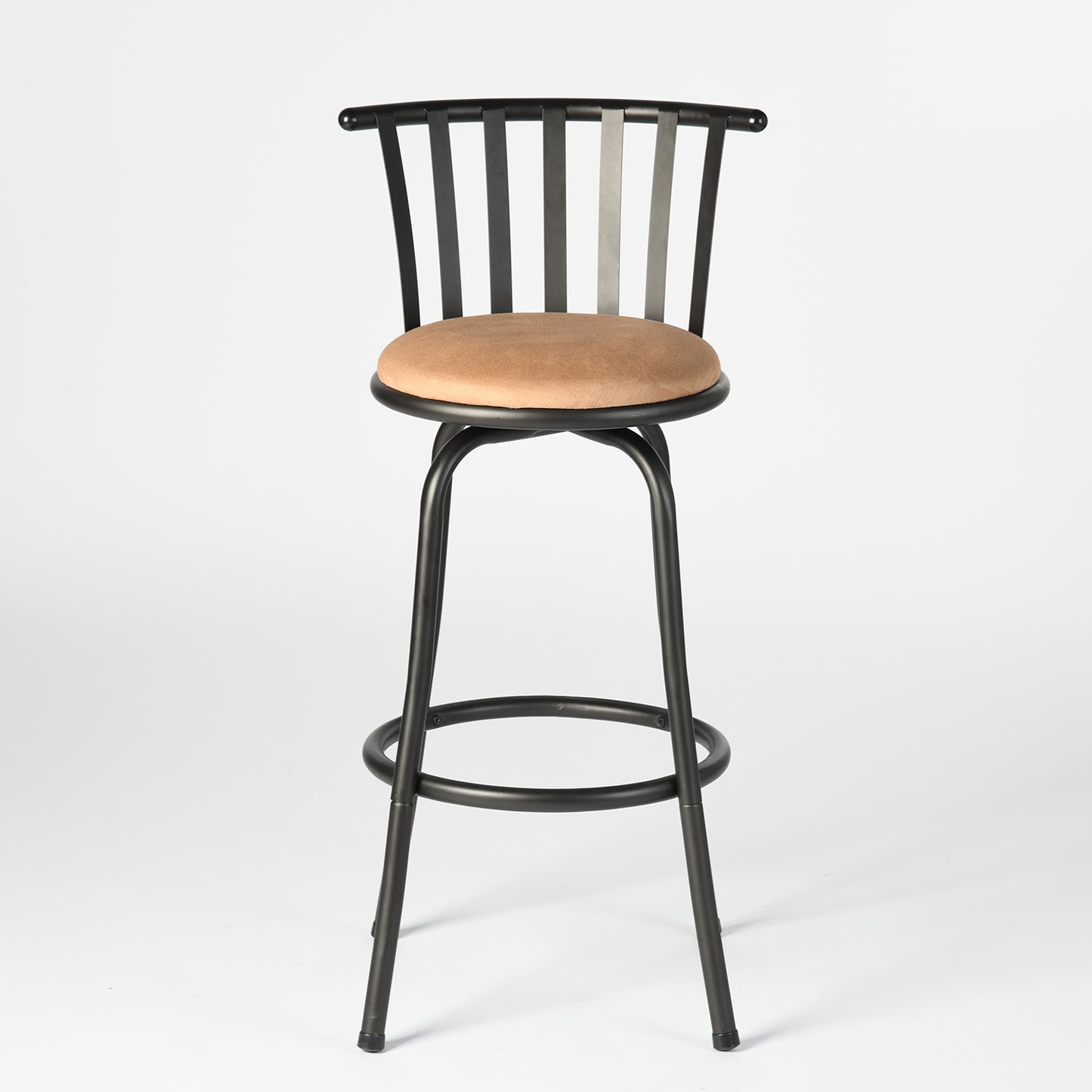 Pistil 24"/29" Adjustable Swivel Counter & Bar Stools, Set of 3, Beige & Black