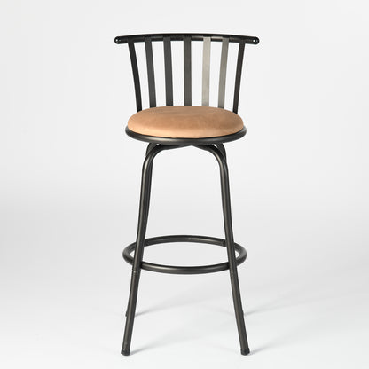 Pistil 24"/29" Adjustable Swivel Counter & Bar Stools, Set of 3, Beige & Black