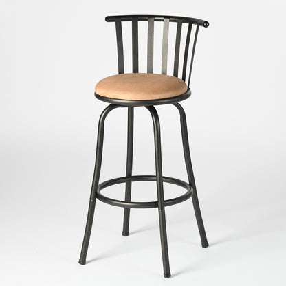 Pistil 24"/29" Adjustable Swivel Counter & Bar Stools, Set of 3, Beige & Black