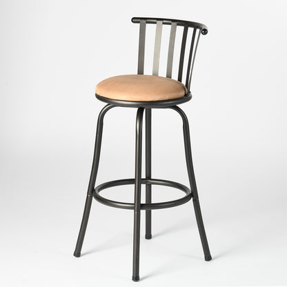 Pistil 24"/29" Adjustable Swivel Counter & Bar Stools, Set of 3, Beige & Black