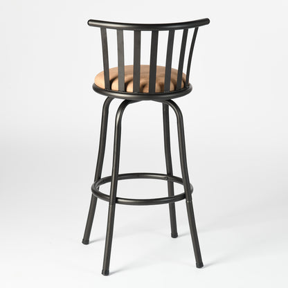 Pistil 24"/29" Adjustable Swivel Counter & Bar Stools, Set of 3, Beige & Black