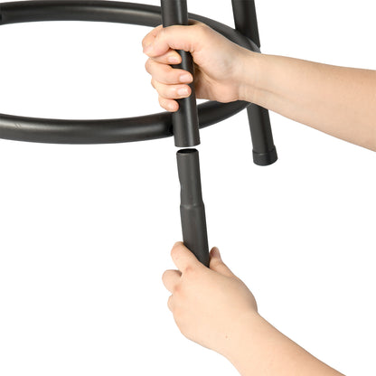 Pistil 24"/29" Adjustable Swivel Counter & Bar Stools, Set of 3, Beige & Black