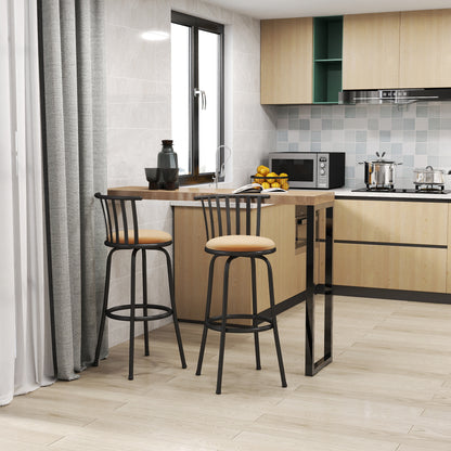 Pistil 24"/29" Adjustable Swivel Counter & Bar Stools, Set of 2, Beige & Black