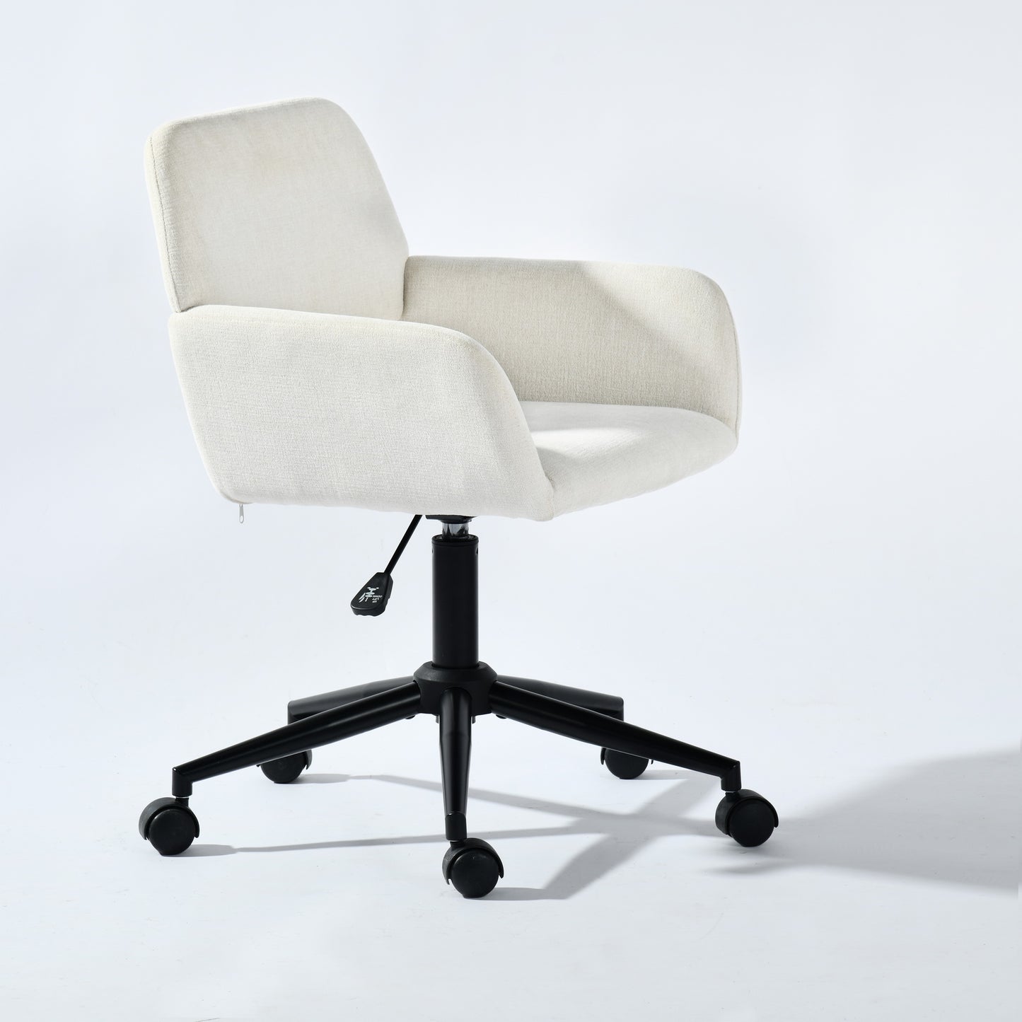 Ross Chenille Swivel Office Chair, Adjustable Height, Cream