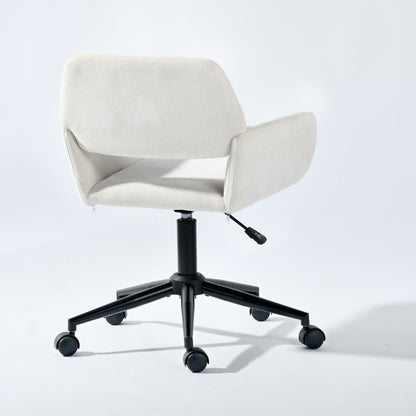 Ross Chenille Swivel Office Chair, Adjustable Height, Cream