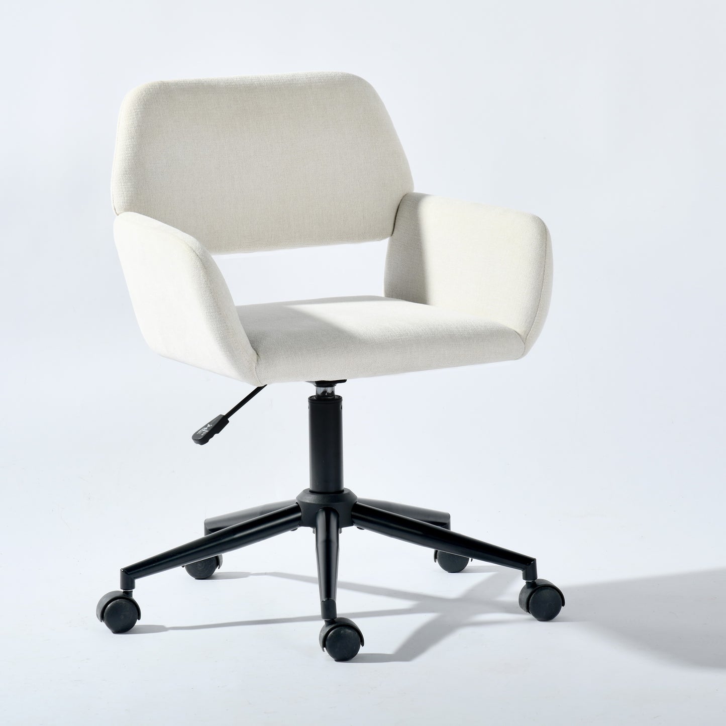 Ross Chenille Swivel Office Chair, Adjustable Height, Cream