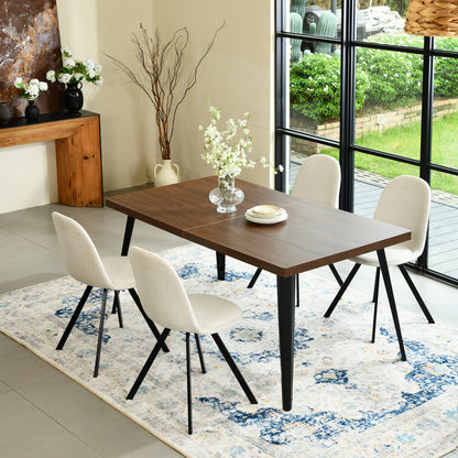 Stan Modern Dining Table, 63" Rectangular, Seats 6, Brown
