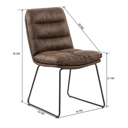 Steffen Faux Leather Dining Chairs, Set of 2, Brown