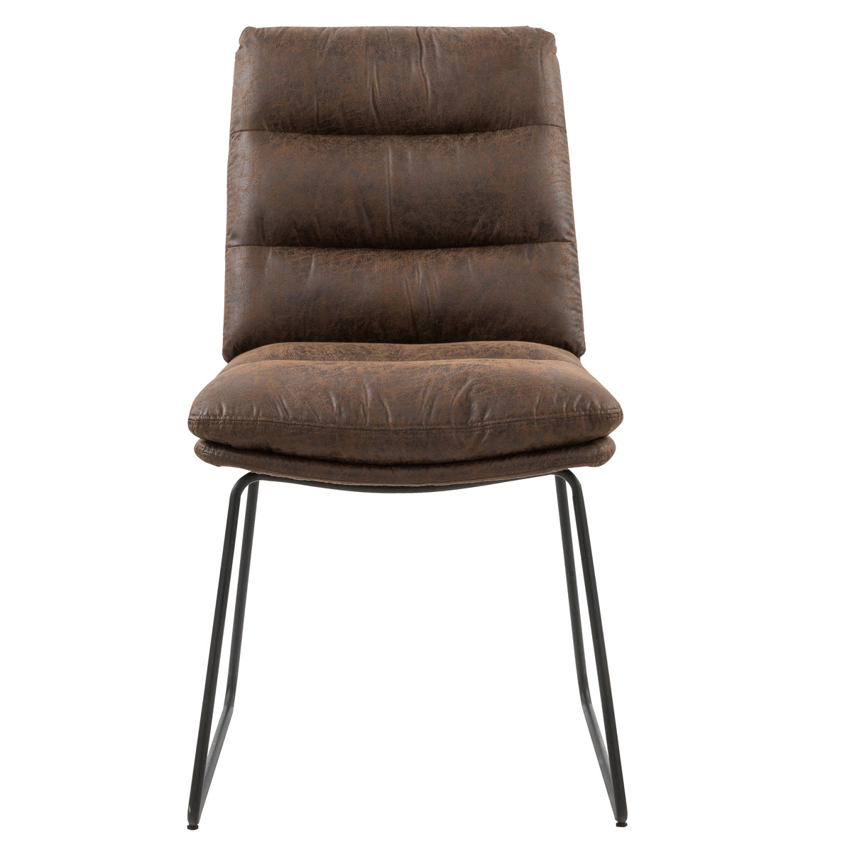 Steffen Faux Leather Dining Chairs, Set of 2, Brown