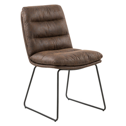 Steffen Faux Leather Dining Chairs, Set of 2, Brown