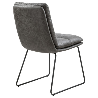 Steffen Faux Leather Dining Chairs, Set of 2, Grey