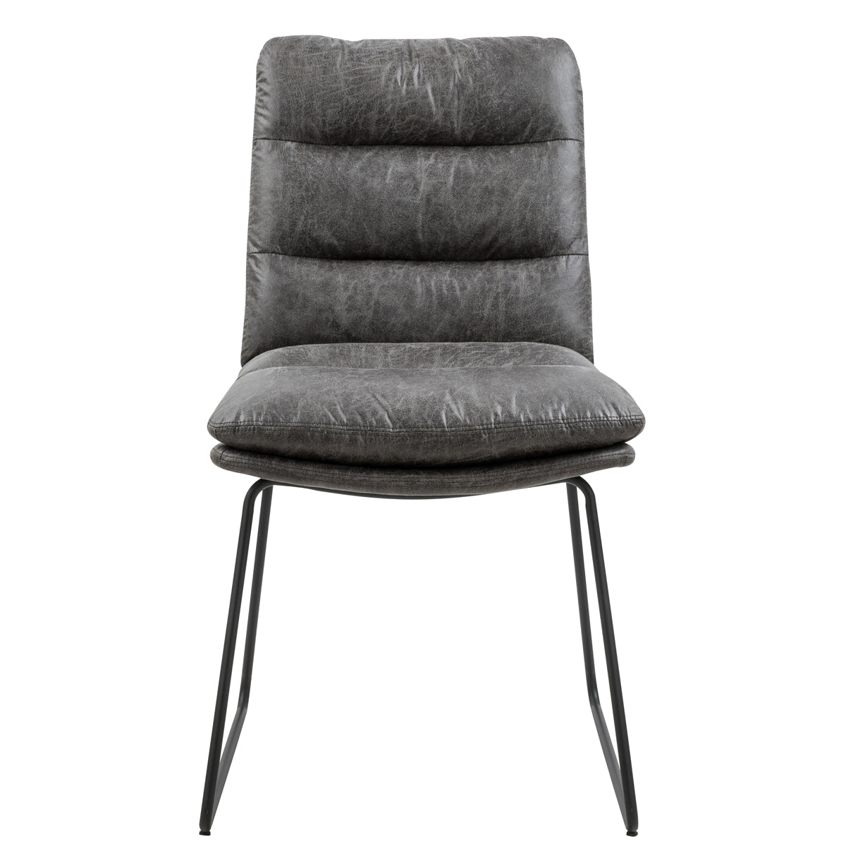 Steffen Faux Leather Dining Chairs, Set of 2, Grey