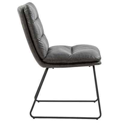 Steffen Faux Leather Dining Chairs, Set of 2, Grey