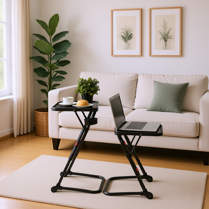 Baseline Modern Foldable Tray Table, Adjustable Height, Pack of 2