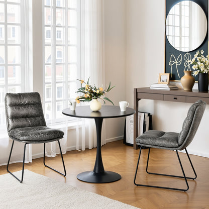 Steffen Faux Leather Dining Chairs, Set of 2, Grey
