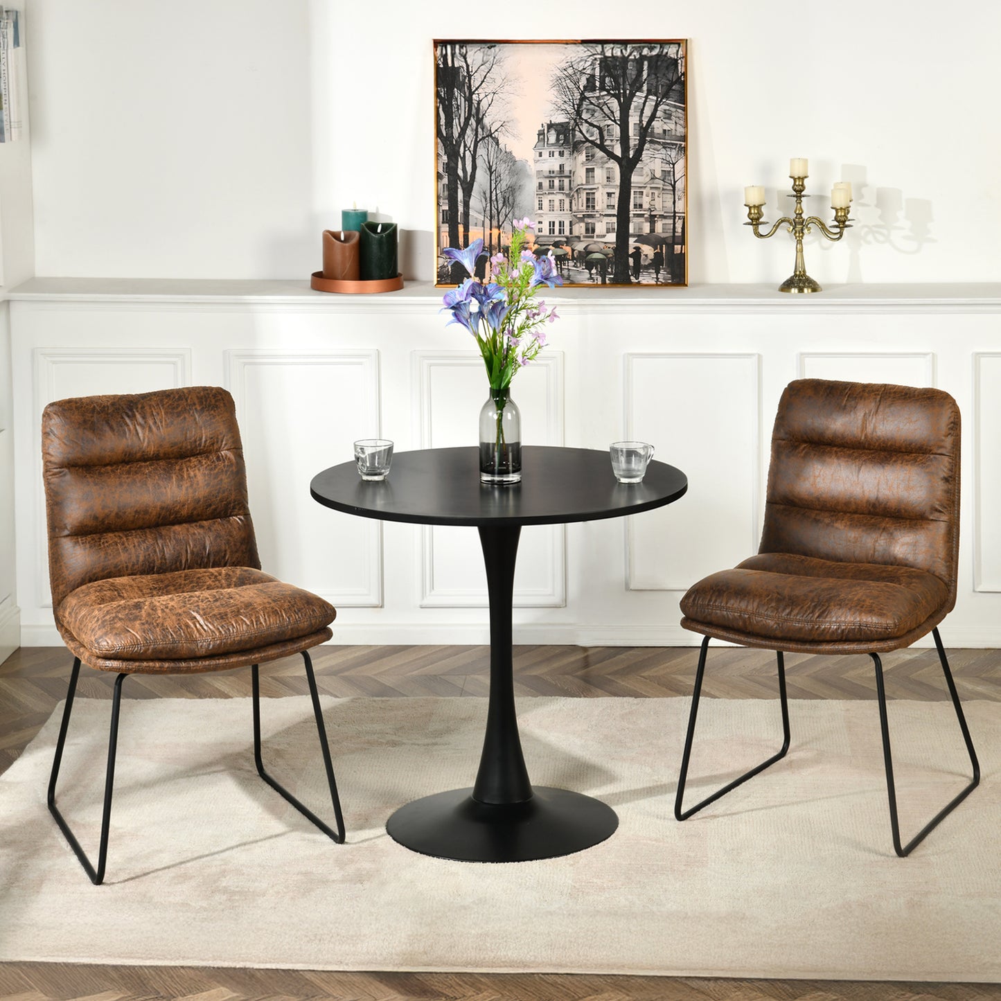 Steffen Faux Leather Dining Chairs, Set of 2, Brown