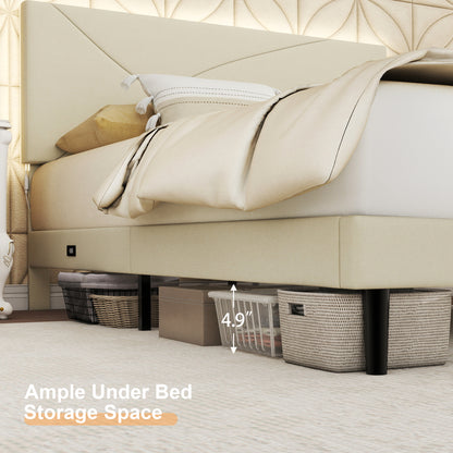 Feature graphic highlighting storage, LED lighting and USB ports of the Foothill bed.