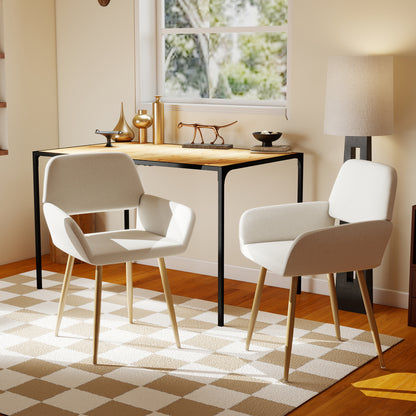 Mayfair Fabric Armrest Dining Chairs, Set of 2, Beige