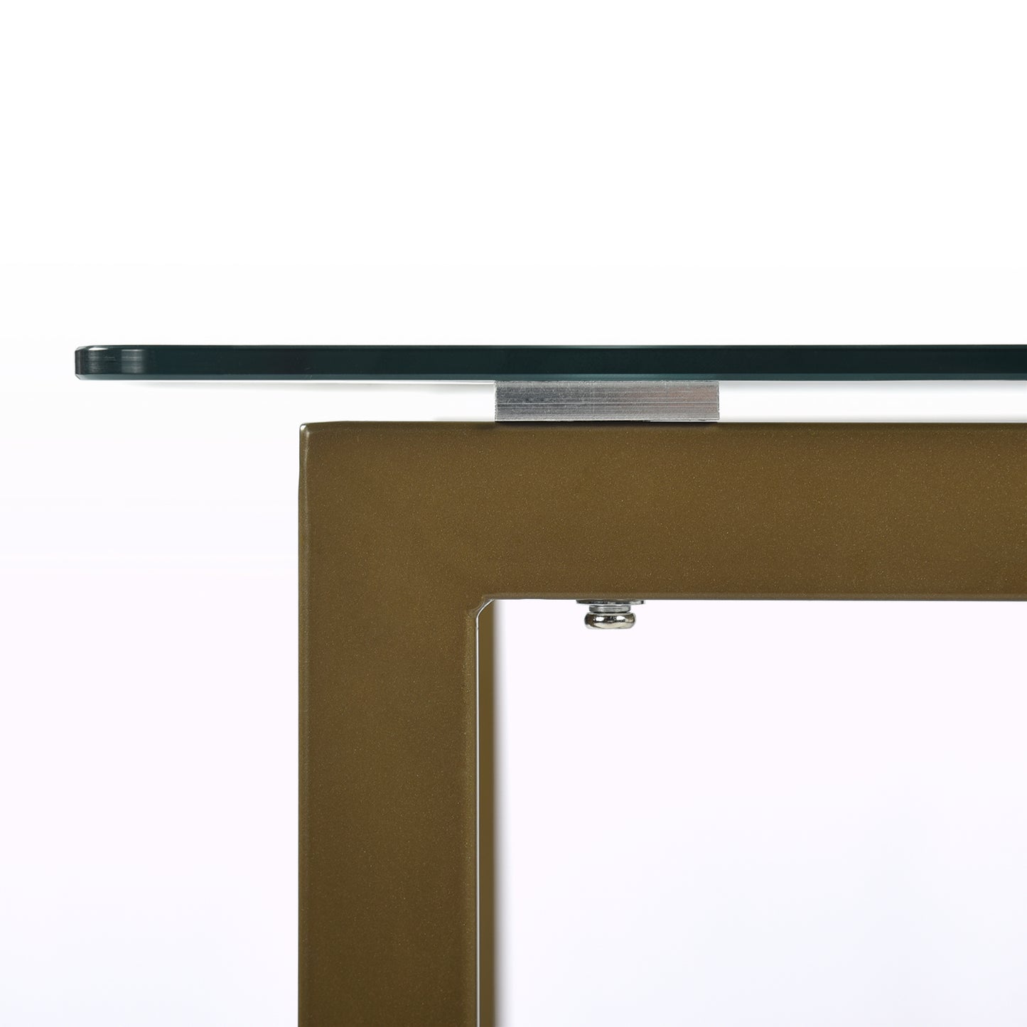 Slip Glass Top Dining Table, 47.2" Rectangular, Golden Metal Base