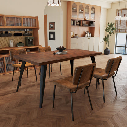 Stan Modern Dining Table, 63" Rectangular, Seats 6, Brown