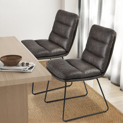 Steffen Faux Leather Dining Chairs, Set of 2, Grey