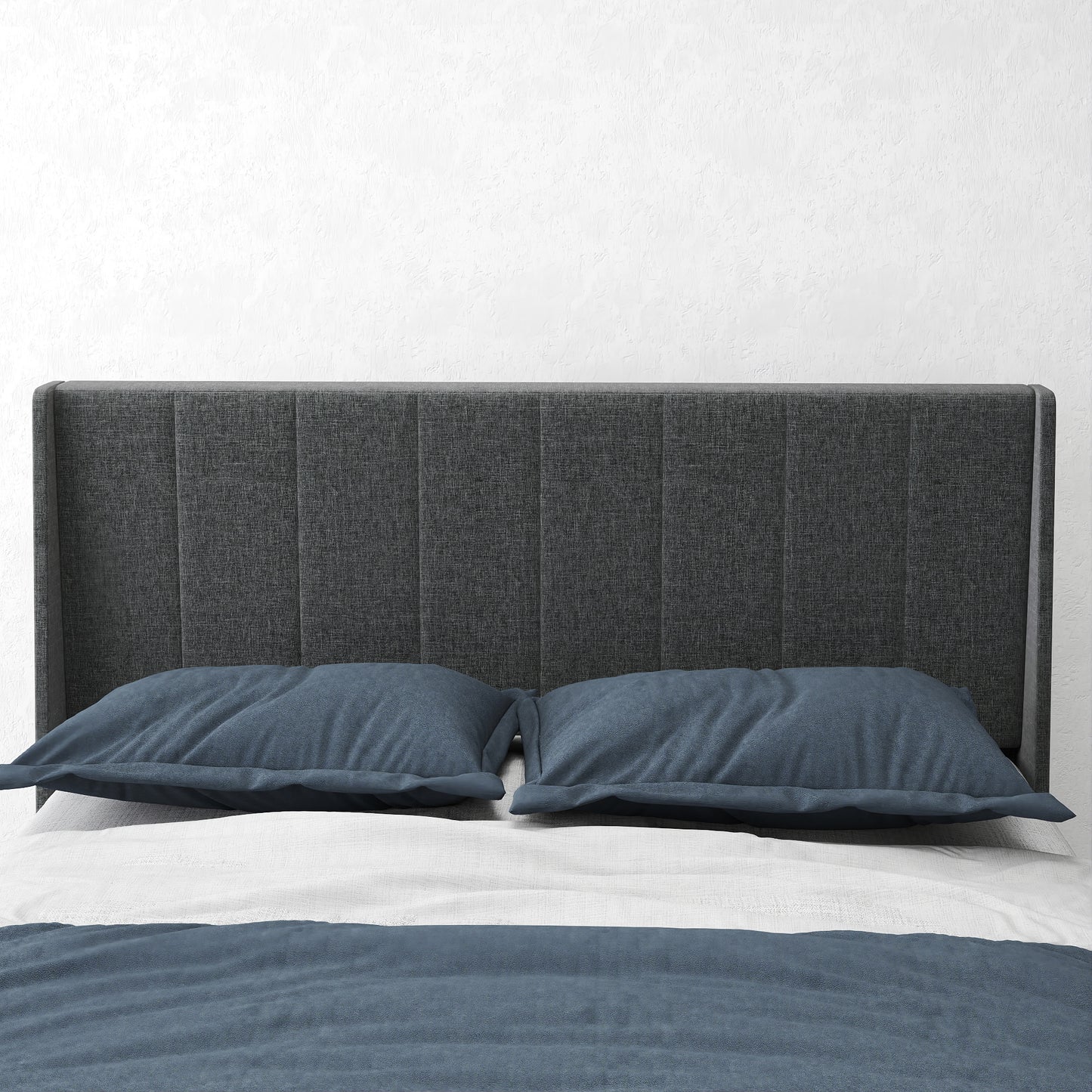 Summit Upholstered Storage Bed Frame with USB Charging, Queen, Grey