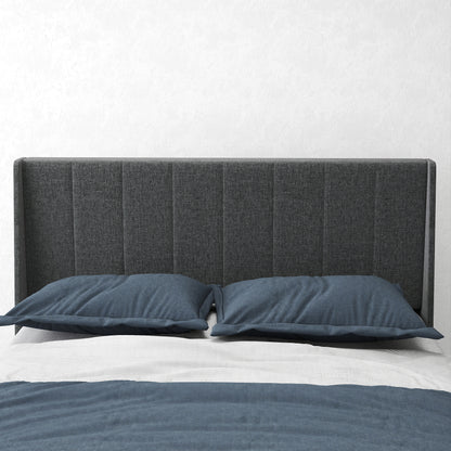 Summit Upholstered Storage Bed Frame with USB Charging, Queen, Grey