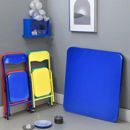 Page Kids’ Folding Table & Chair Set, 5-Piece, Multi-Color
