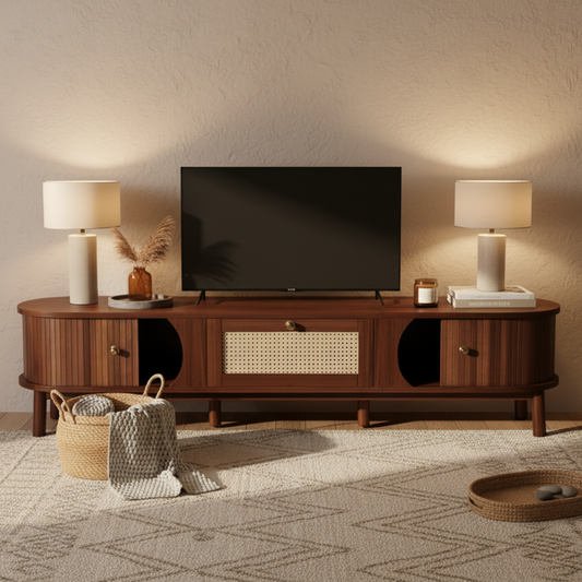 Marlowe TV Stand, 67", Walnut Wood-Pattern