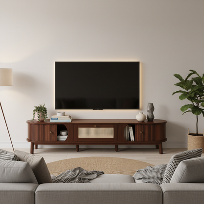 Marlowe TV Stand, 67", Walnut Wood-Pattern