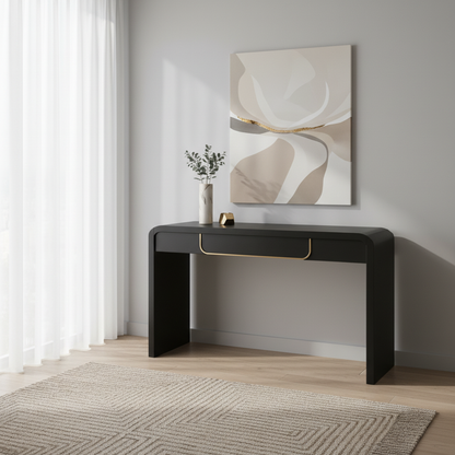 Noirvale Console Table, 47.25", Black