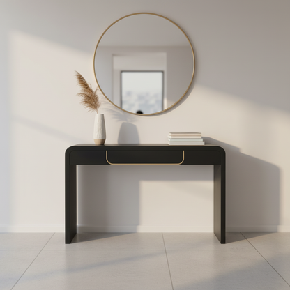 Noirvale Console Table, 47.25", Black
