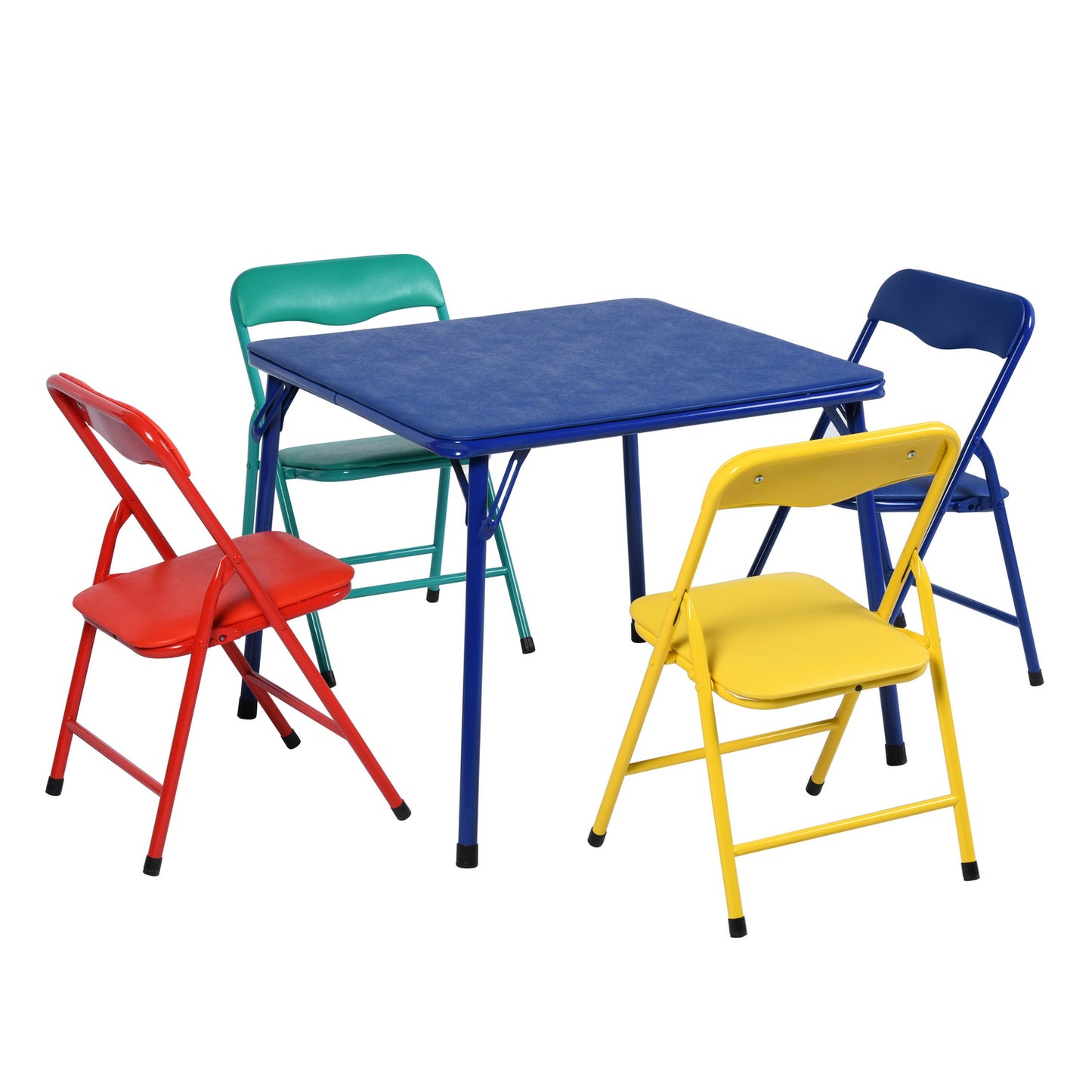 Page Kids’ Folding Table & Chair Set, 5-Piece, Multi-Color