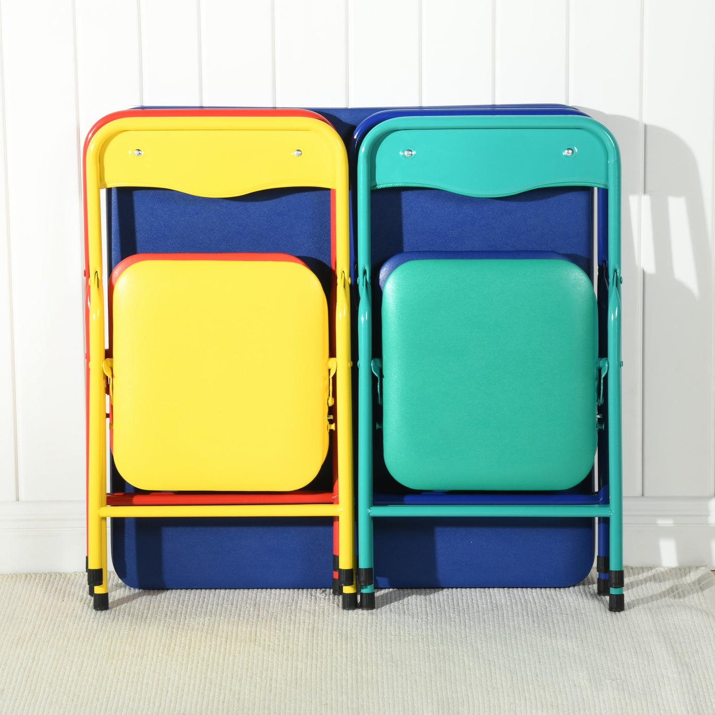 Page Kids’ Folding Table & Chair Set, 5-Piece, Multi-Color