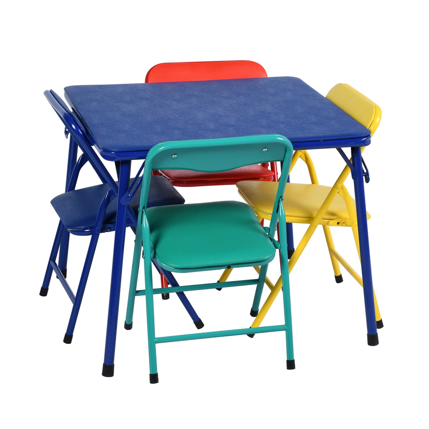 Page Kids’ Folding Table & Chair Set, 5-Piece, Multi-Color