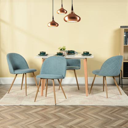 Puzzle Upholstered Dining Chairs, Set of 4, Aloe Blue