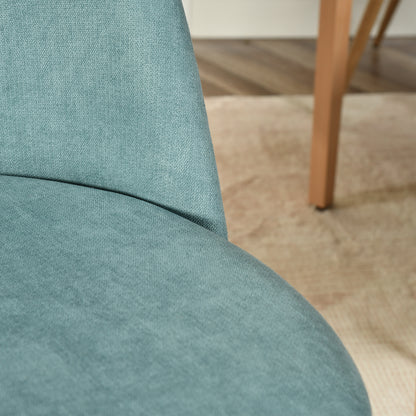 Stan White Marble Dining Table Set with Puz Side Chairs, 5-Piece Set, Aloe Fabric