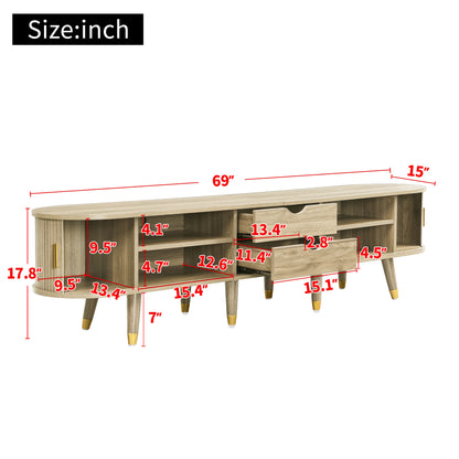 Westmere Sliding-Door TV Stand, Light Wood-Look