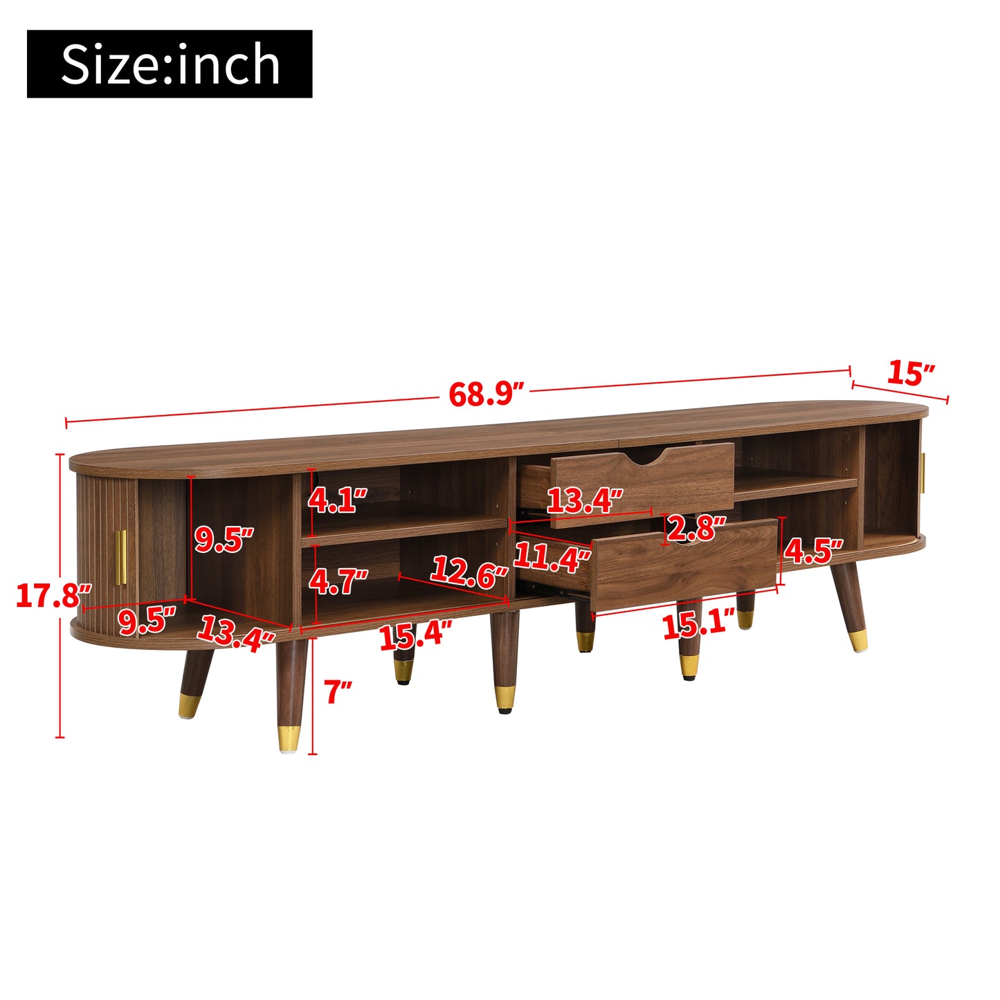 Westmere Sliding-Door TV Stand, Brown Wood-Look